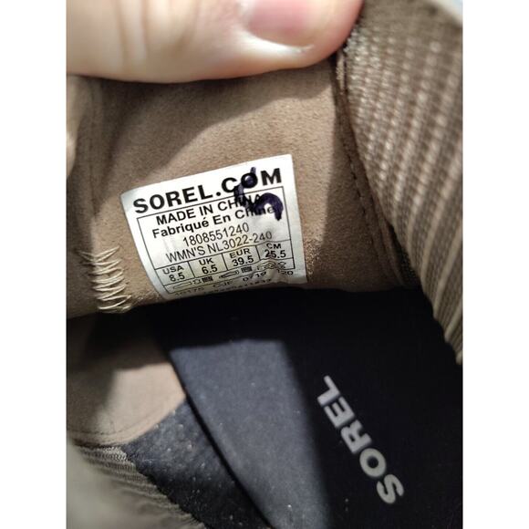 SOREL Joan of Arctic Wedge II Camel Tan Chelsea Leather Boots Women’s Size 8.5 - Picture 9 of 10